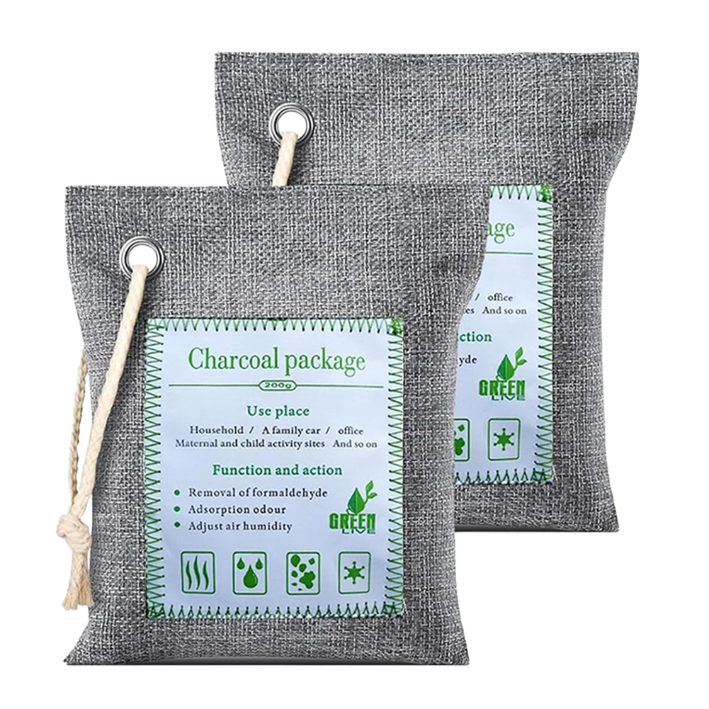 Activated Carbon Bag - Deodorante Naturale per Auto Riutilizzabile, Sacchetto