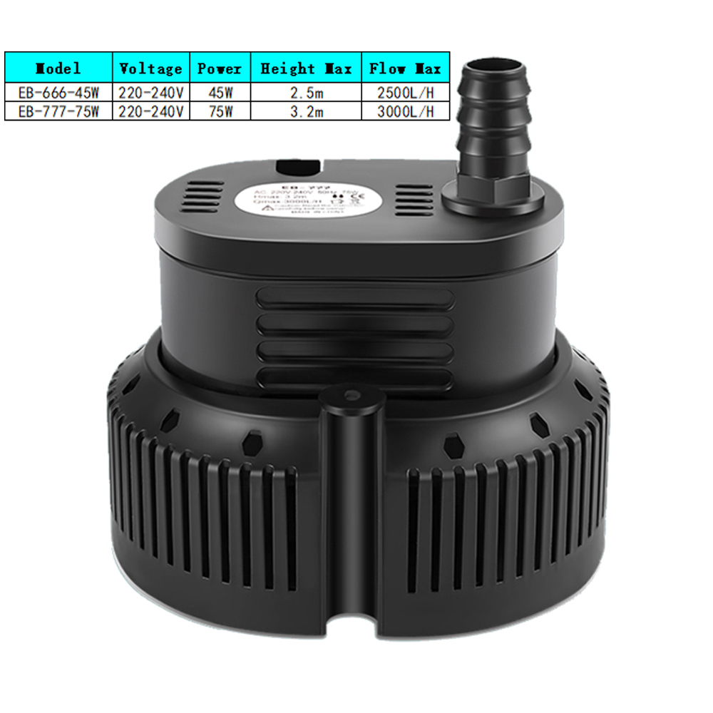 Marine Aquarium Temperature - 45/75W 2500-3000L/H pompa dell'acqua sommergibile AC220-240V