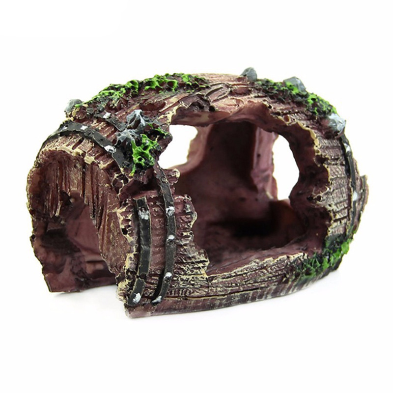 Marine Aquarium All In One - Acquario Barile artificiale Grotta Ornamenti in