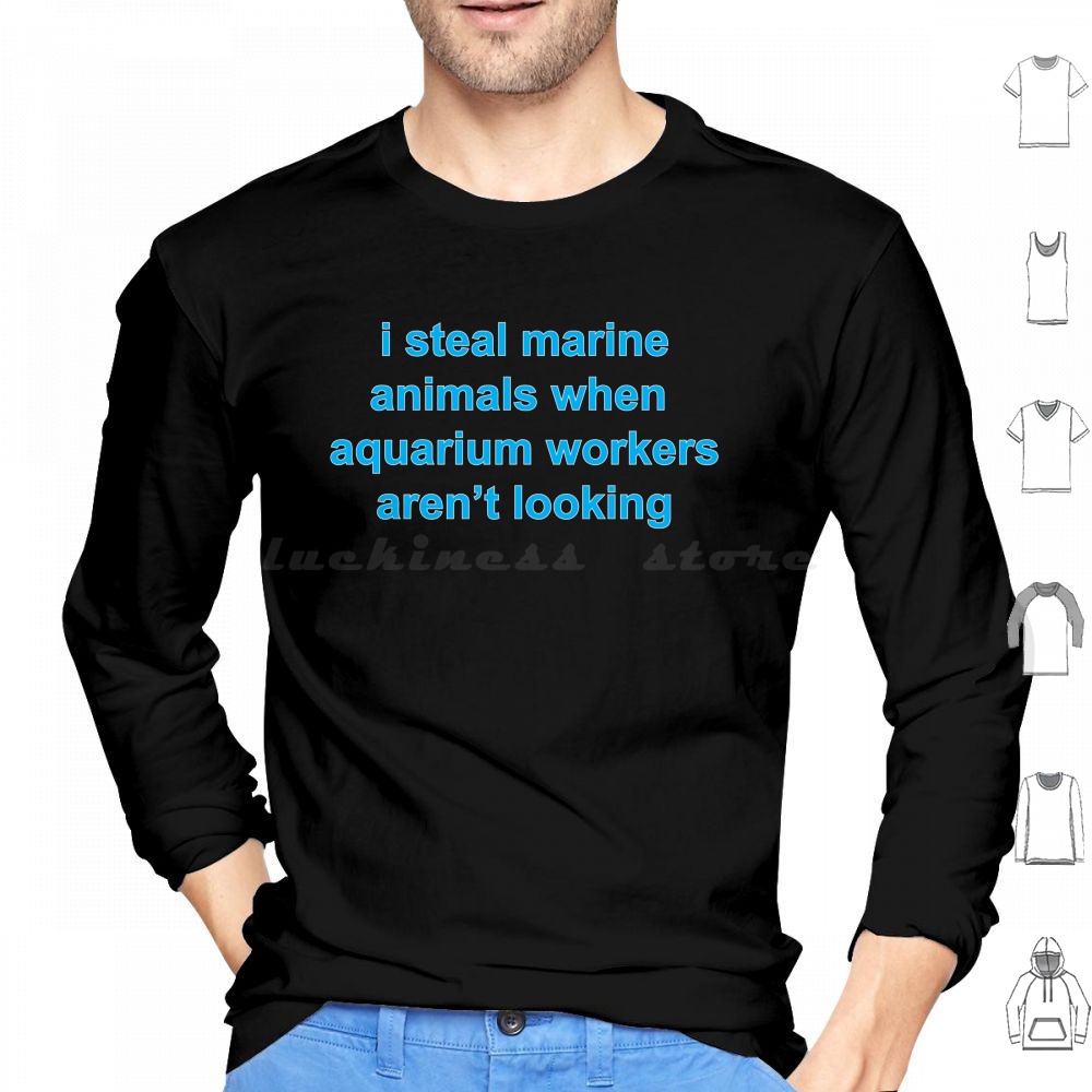 Marine Life Aquariums - Camicia a pelo con cappuccio in