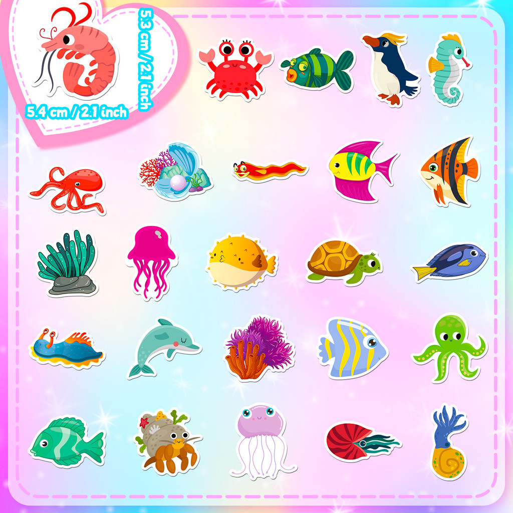 50 adesivi con animali marini, - Marine Aquarium Aquascape recensione e prezzo