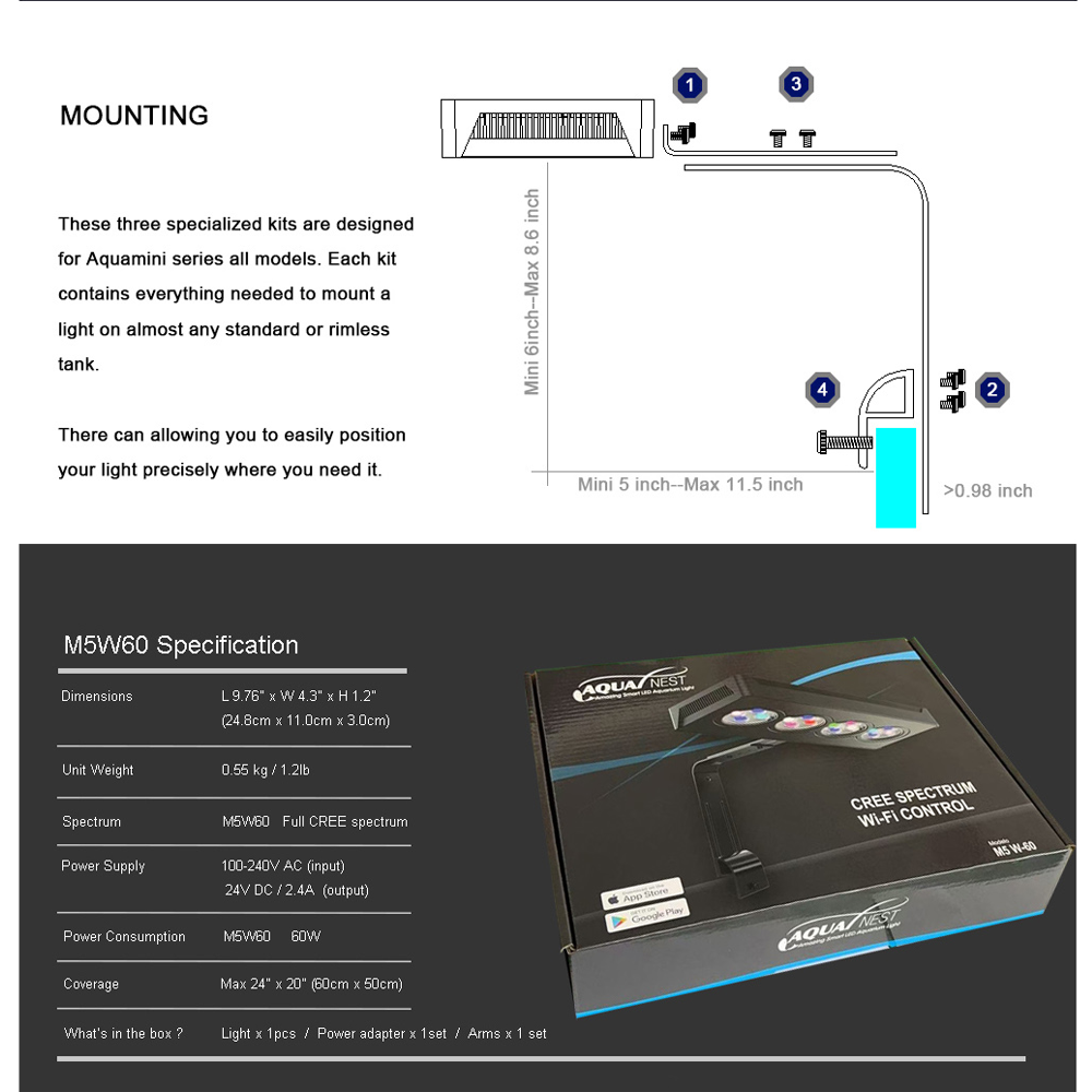 AQUANEST Luce per acquario a L - Marine Aquarium Temperature recensione e prezzo
